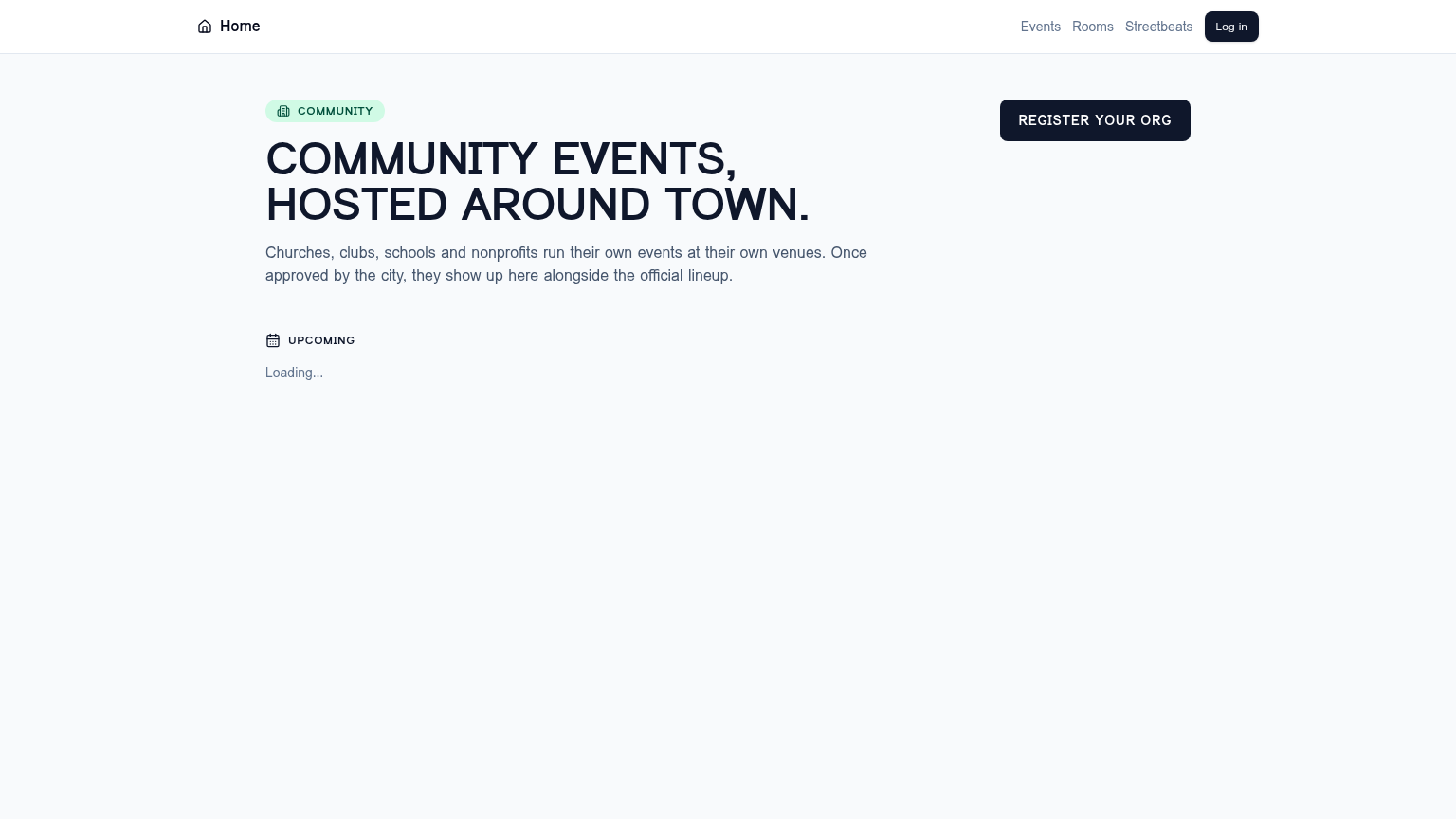 Community-hosted events show up alongside official ones