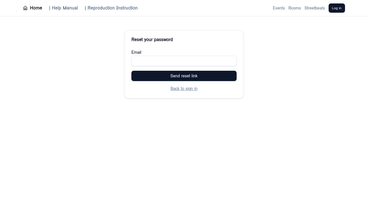 Password reset — enter your email and we send a secure link