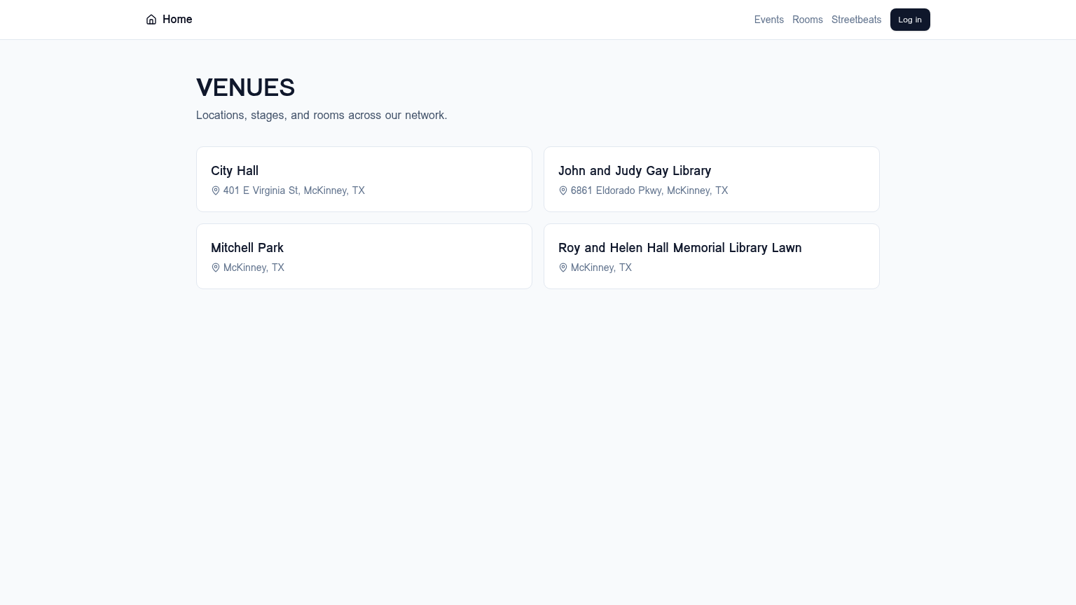 The public venues directory